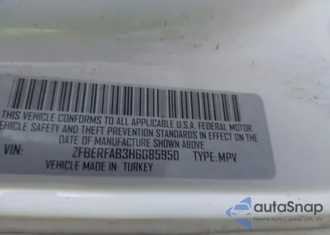 2017 Ram Promaster City Tradesman z USA, uszkodzony, nr VIN ZFBERFAB3H6G85950